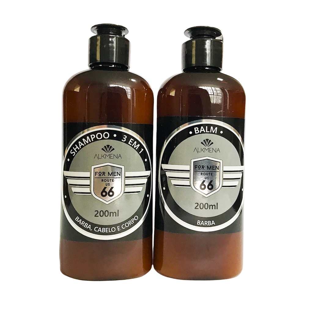 Kit Balm para Barba e Shampoo 3x1 ROUTE US 66 - Alkmena 200ml em Oferta na Shopee