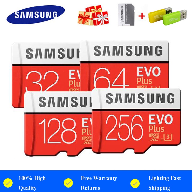 Cartão De Memória Samsung Evo Plus 512GB 32GB/64GB/128GB/256GB Micro SD SDXC 95MB/s Velocidade De Leitura C10 U3