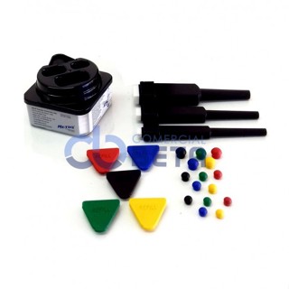 Kit Escrita Metiq 3 Pontas Cartazista c/ reservatório original em Oferta na Shopee