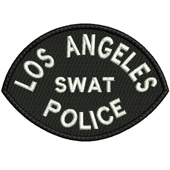Patch Bordado Los AngelesSwat 9x6,3 cm com carrapicho, para costurar e termocolante