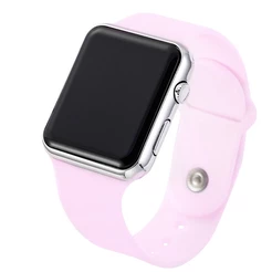 Relógio de Pulso Digital LED com Pulseira de Silicone Relógio Quadrado Unissex Esportivo Relógio Feminino