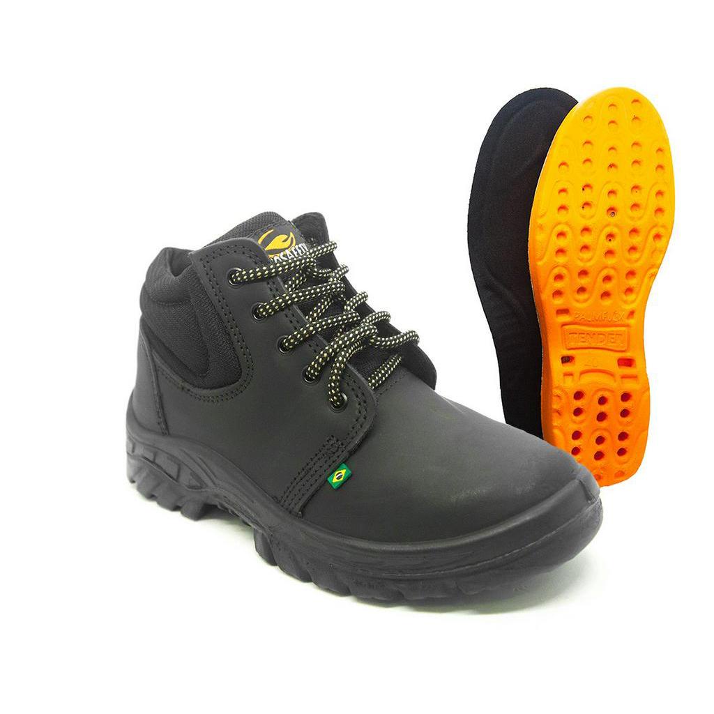 Botina de Segurança Couro Ecosafety PS 139 CA 40674 + palmilha Ergonomica