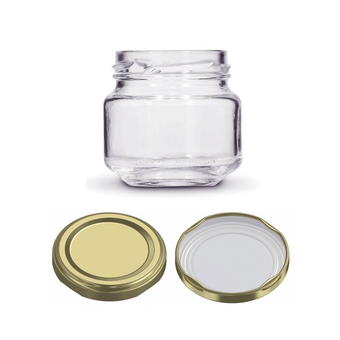 Potes De Vidro Pate 120ml Com Tampa Dourada - 6 Unidades