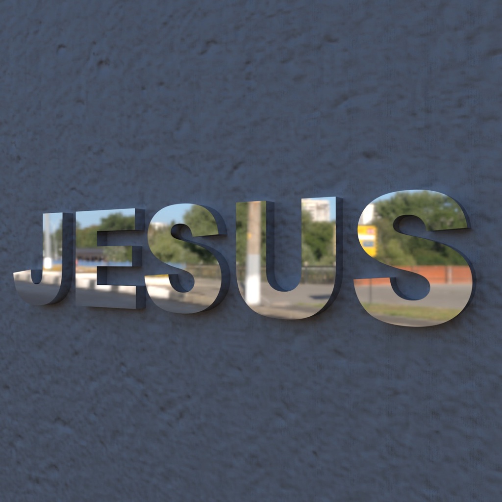 Letreiro / Jesus 30cm Em Aço Inox Corte A Laser em Oferta na Shopee