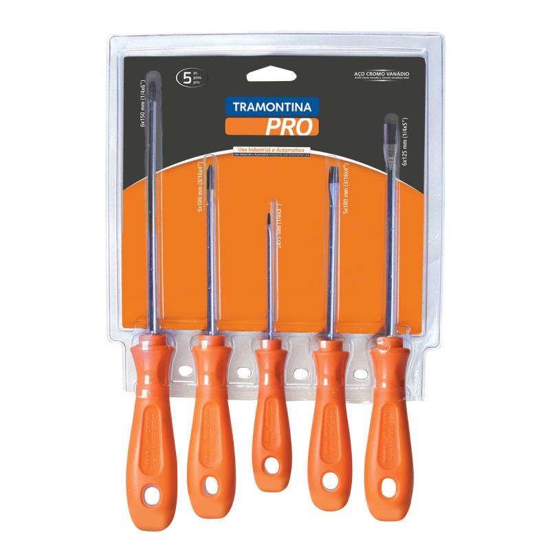 Jogo de Chave de Fenda e Phillips com 5 Peças Twister TRAMONTINA em Oferta na Shopee