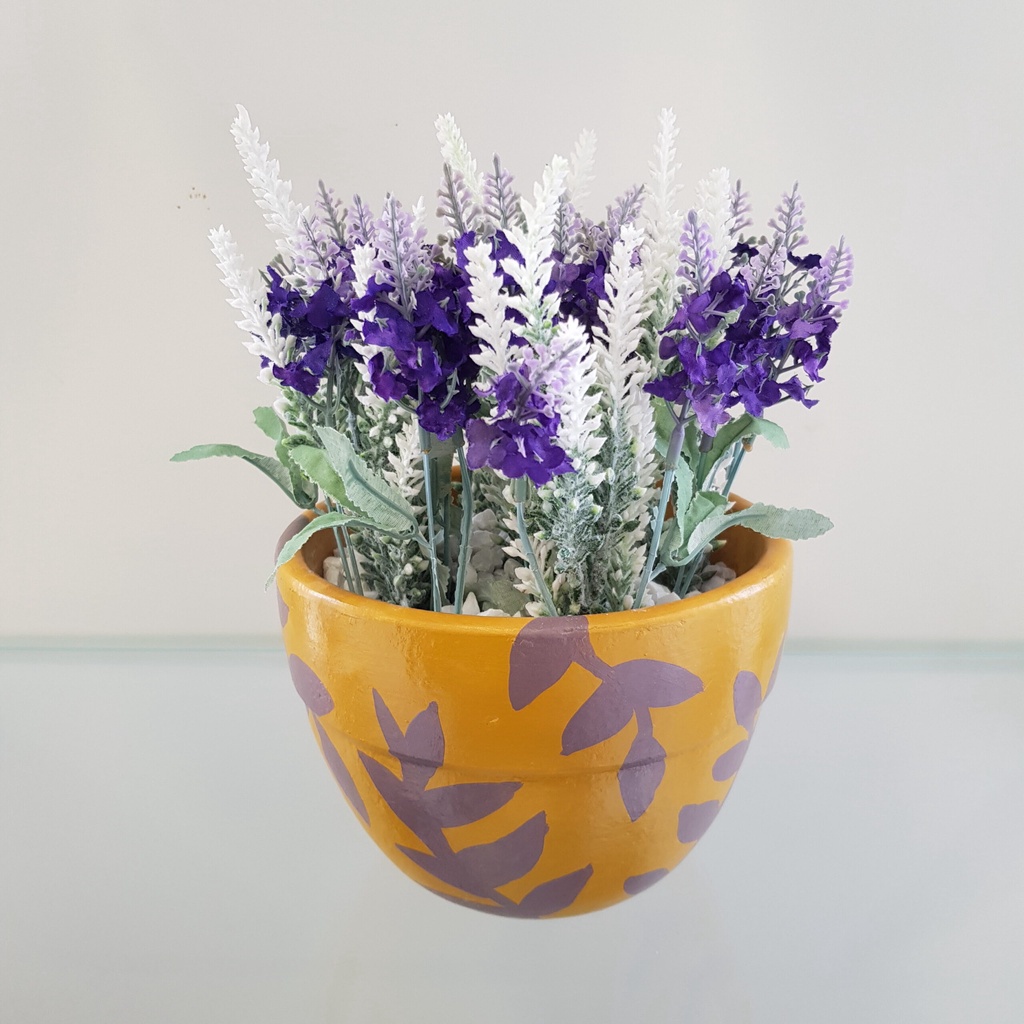 Arranjo de Flores Artificiais com Lavanda Flor de Campo em Vaso Cerâmico |  Shopee Brasil