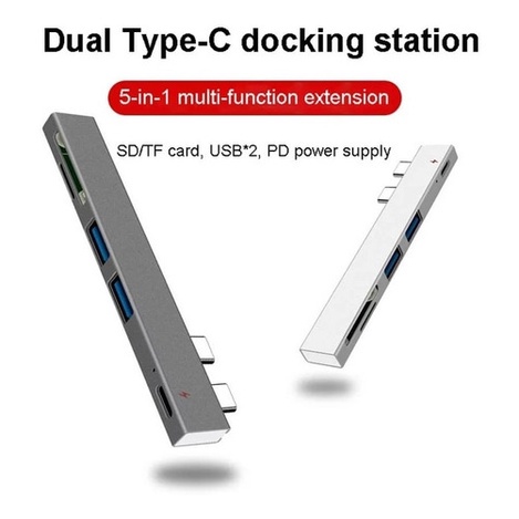 Hub Adaptador Usb-c Micro Sd 5em1 Macbook Pd Charger Tipo-c