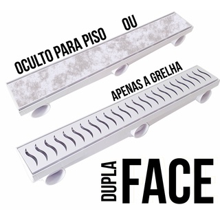 Ralo Linear Oculto Para Volta da Piscina Dupla Face Grelha ou Colocar Piso 8x50 - Varias Cores