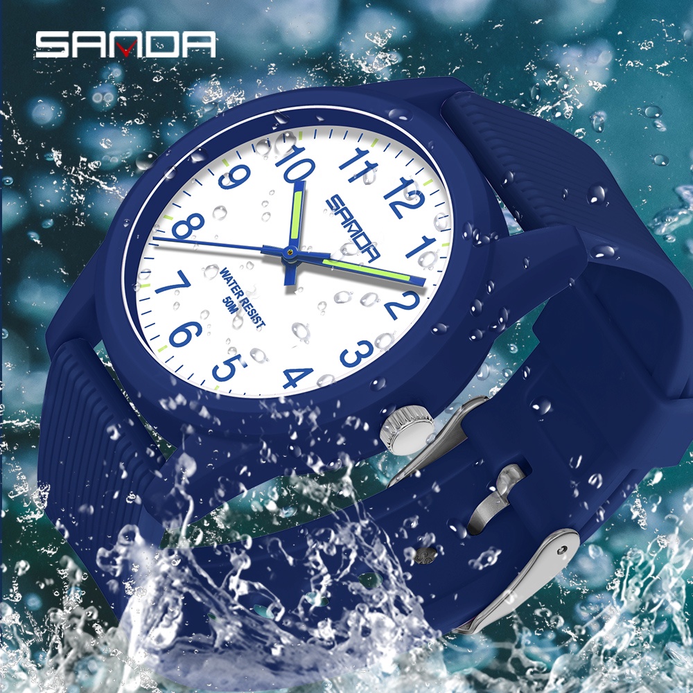 SANDA Relógio De Quartzo Digital Com Display LED De Cor Lisa Estilo Romântico Luminoso/Legal/Personalidade 6088-89/1