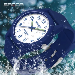 SANDA Relógio De Quartzo Digital Com Display LED De Cor Lisa Estilo Romântico Luminoso/Legal/Personalidade 6088-89/1