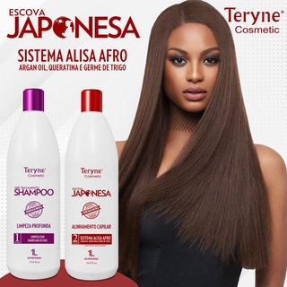 KIT ESCOVA JAPONESA TERYNE ORIGINAL ALISA AFRO 1L