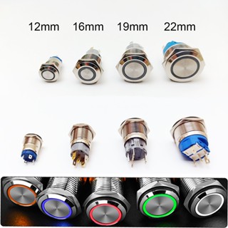 12mm 16mm Electronic Led Metal Momentary Push Button Waterproof  On Off Latching Car Light Switch 12 V 220 V em Oferta na Shopee
