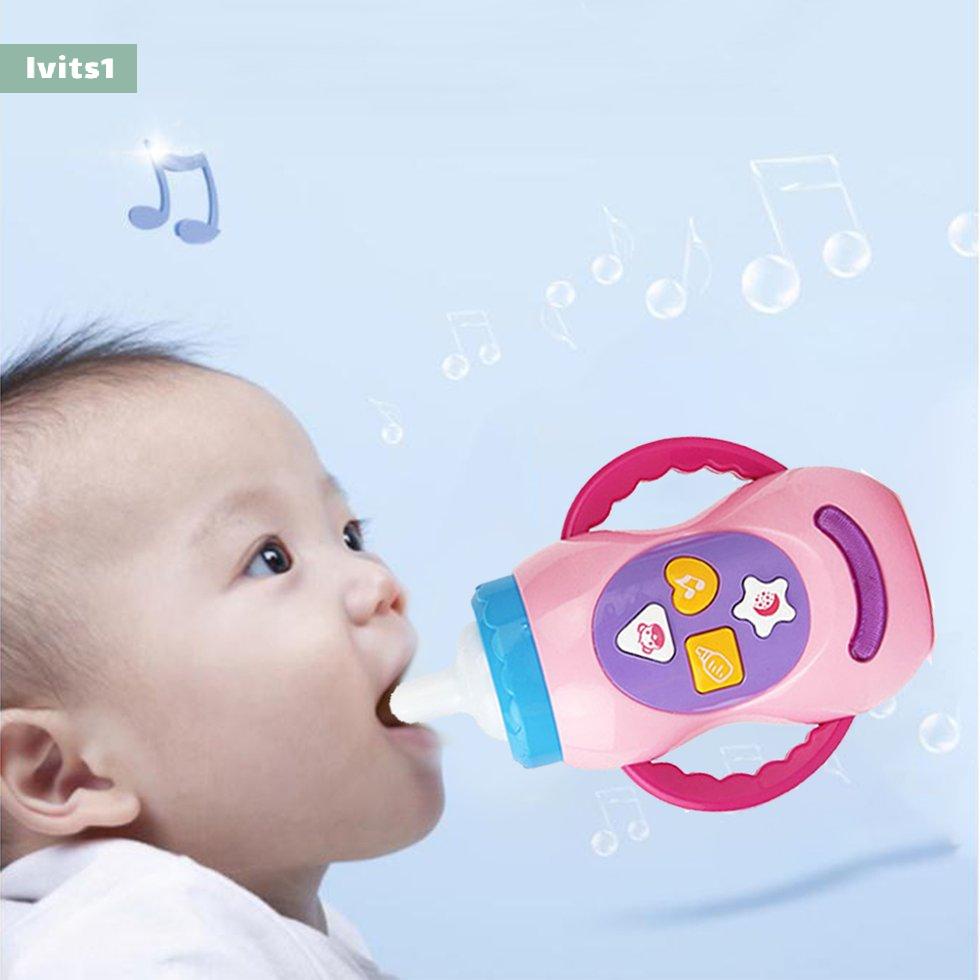 Baby Kids Sound Music Light Milk Bottle Learning Musical Feeding 