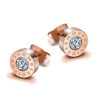 Brinco De Tarraxa De Aço Inoxidável De Alta Qualidade Com Numerais Romanos / Brinco De Tarraxa Feminino Para Festa