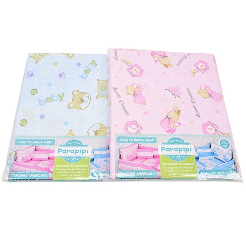 Jogo de Lençol americano, fronha Berço Padrão 1, 2 ou 3 Peças Parapipi - meninos e meninas