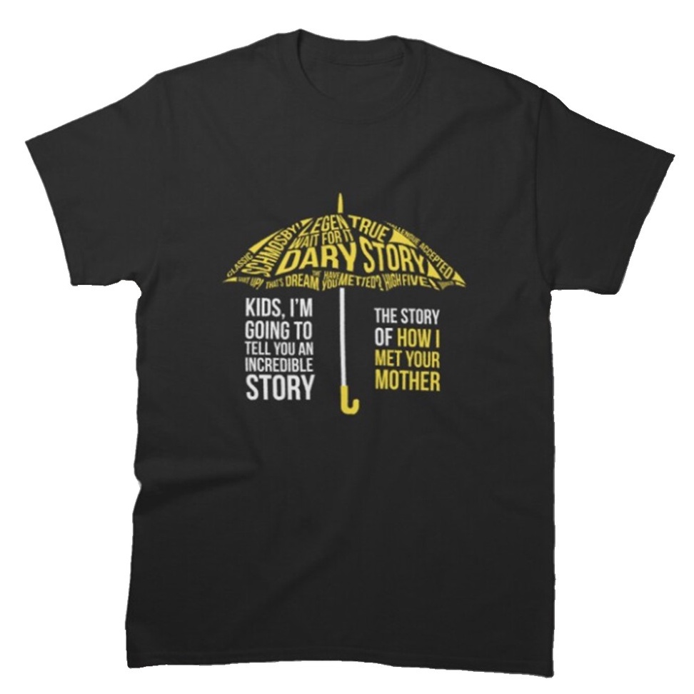 Camiseta Unissex How I Meet Your Mother HIMYM Umbrella Yellow Guarda Chuva Amarelo