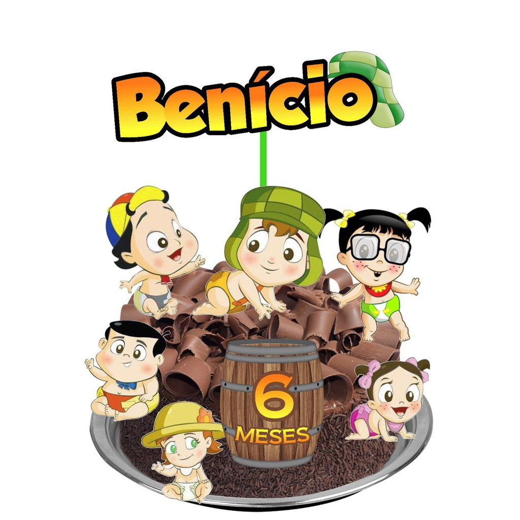 Topo Topper De Bolo chaves baby Personalizado Colado em Oferta na Shopee