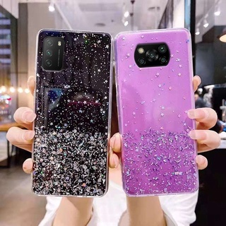 Capa Glitter Brilho Para Xiaomi Poco X4 M4 Pro X3 NFC X3 F3 M3 Transparente Macia