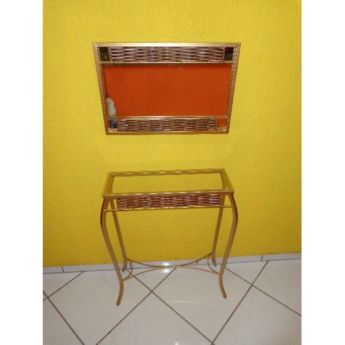 Aparador E Moldura De Ferro Com Junco 60 Cm Com Vidro