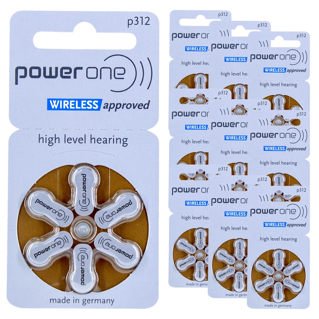 Pilha Auditiva 312 Power One Bateria Pr41 kit 60 unidades
