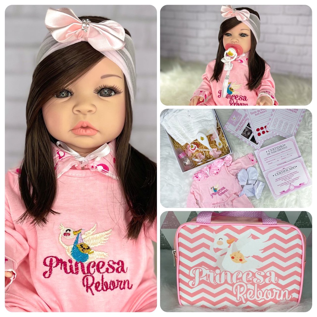 Boneca Bebê Reborn Realista Linda 20 Itens Bolsa Maternidade