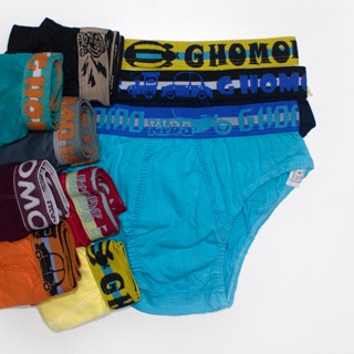 kit 5 cueca infantil de algodão slip com cós grosso aparente em Oferta na Shopee