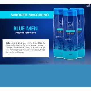 Sabonete Masculino Líquido Higiene Íntima Blue Men 210ml | Shopee Brasil