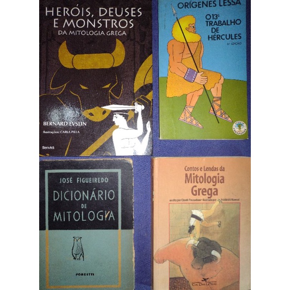 4 Livros De Mitologia O 13 Trabalho De Hércules + Heróis Deuses E Monstros + Dicionário De Mitologia + Contos E Lendas Da Mitologia