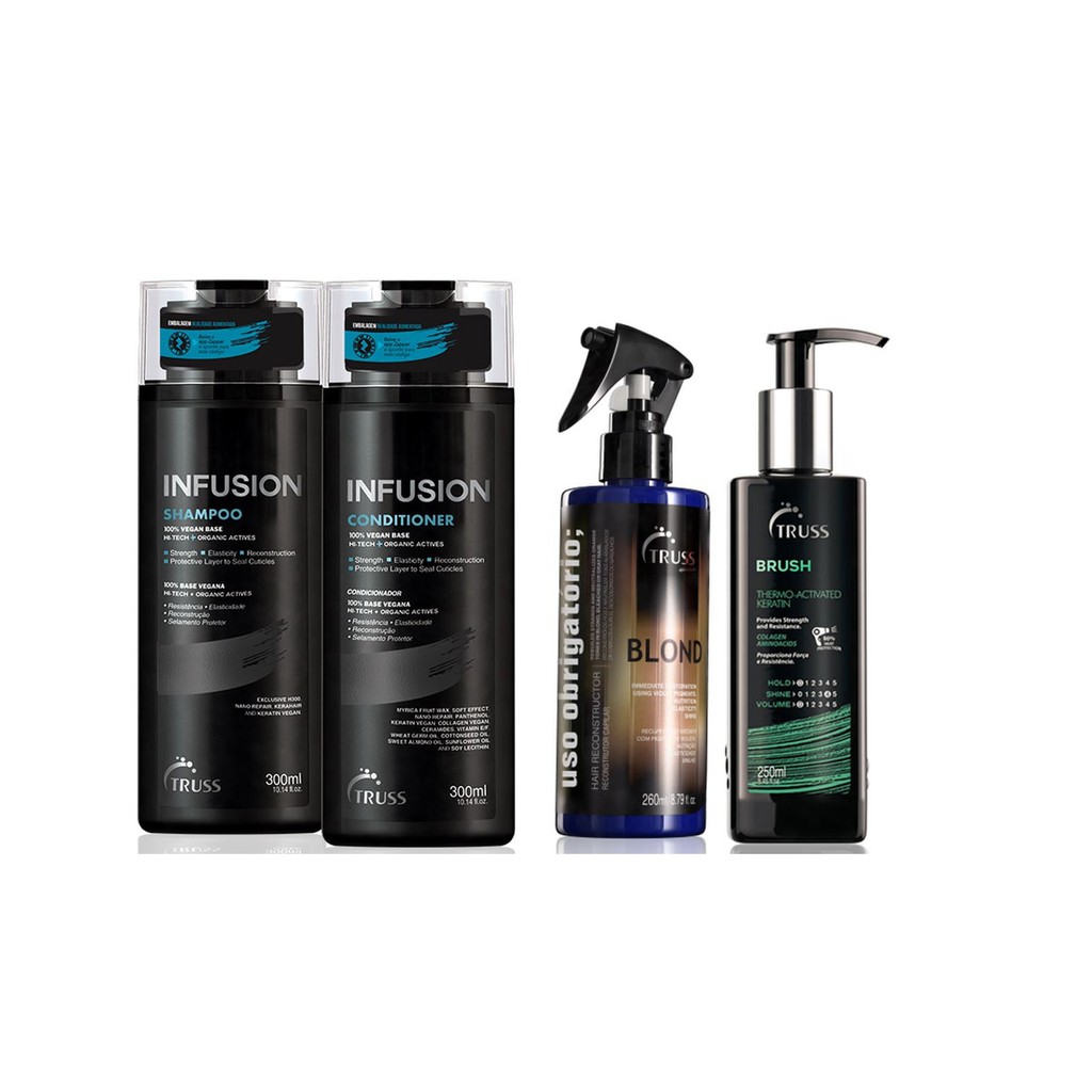 Truss Infusion Shampoo e Condicionador e Brush e Uso Obrigatório Blond