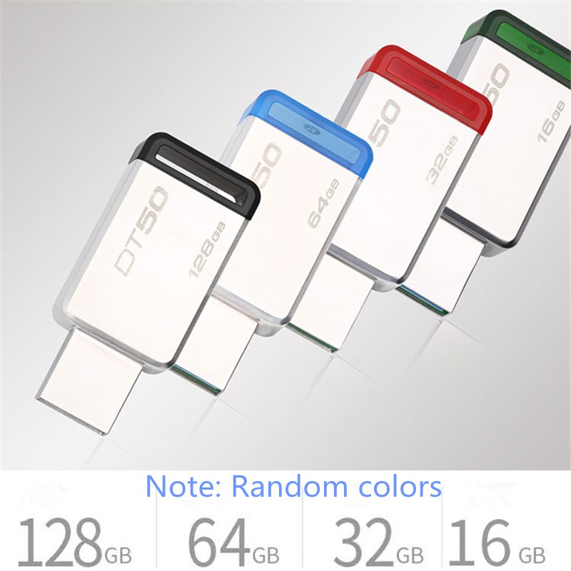 Kingston (DT50/32GBFR) Metal USB 16GB 32GB 64GB 128GB 3.1 Flash Drive Pendrives
