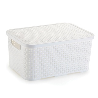 CESTO ORGANIZADOR RATTAN MEDIO COM TAMPA NITRON