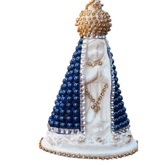 Imagem Nossa Senhora Aparecida Baby Pérolada 15cm em Gesso