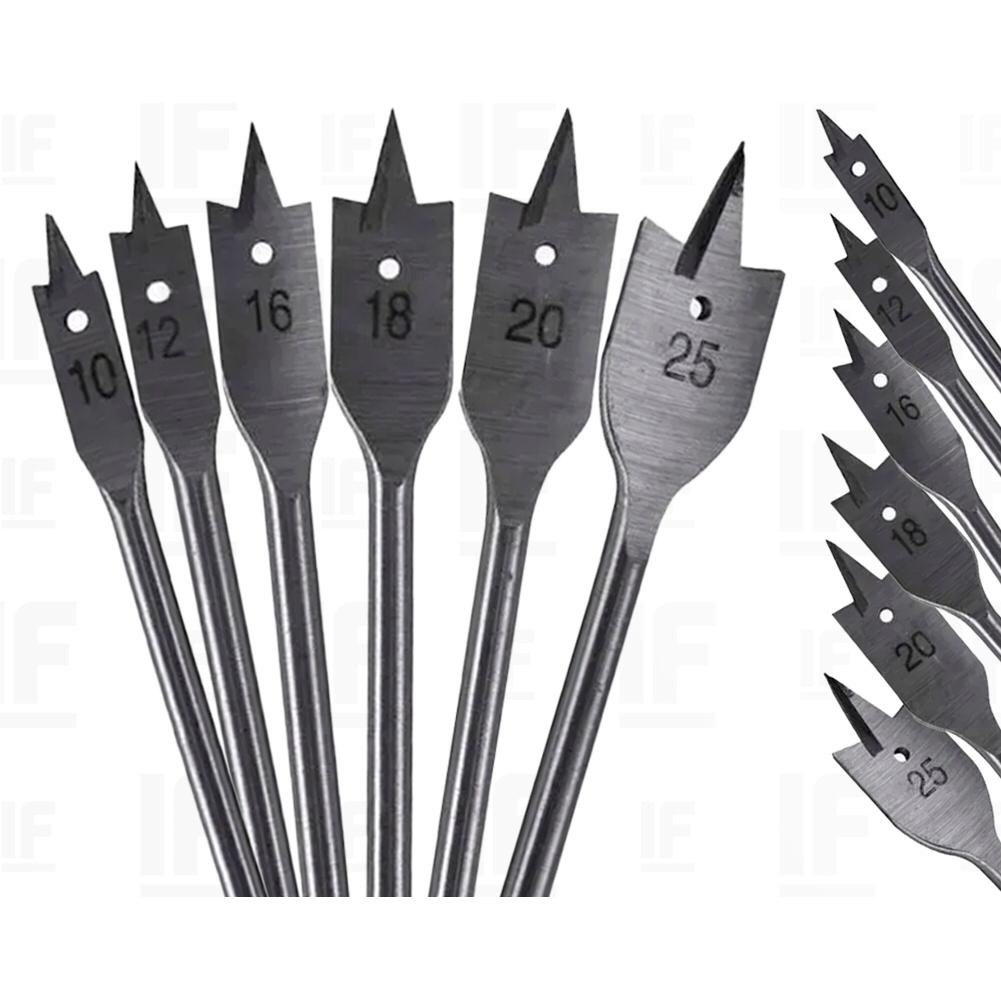 Jogo De Brocas Chata Para Madeira 6 Peças 11587 em Oferta na Shopee