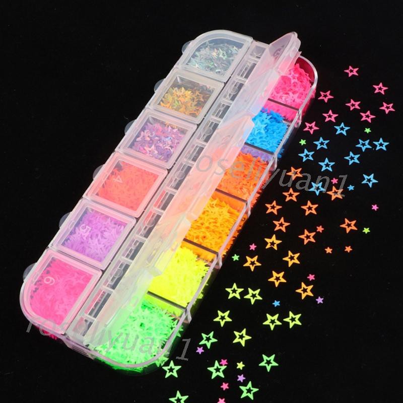Lantejoulas Fluorescentes Para Art 12 Divisões / Enchimento Resina
