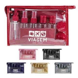 Kit Viagem Porta Shampoo Frascos Pote Creme 10 Peças Mala/Kit de Frascos Viagem Bolsa Pástico Transparente Shampoo Sabonetes Álcool 10 Peças