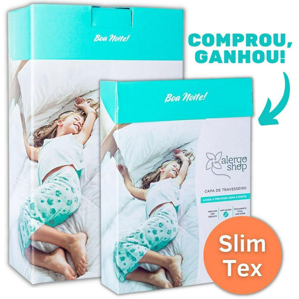 Kit Antiácaro Capa Colchão e Travesseiro Casal Padrão Slim Tex 21cm - Alergoshop