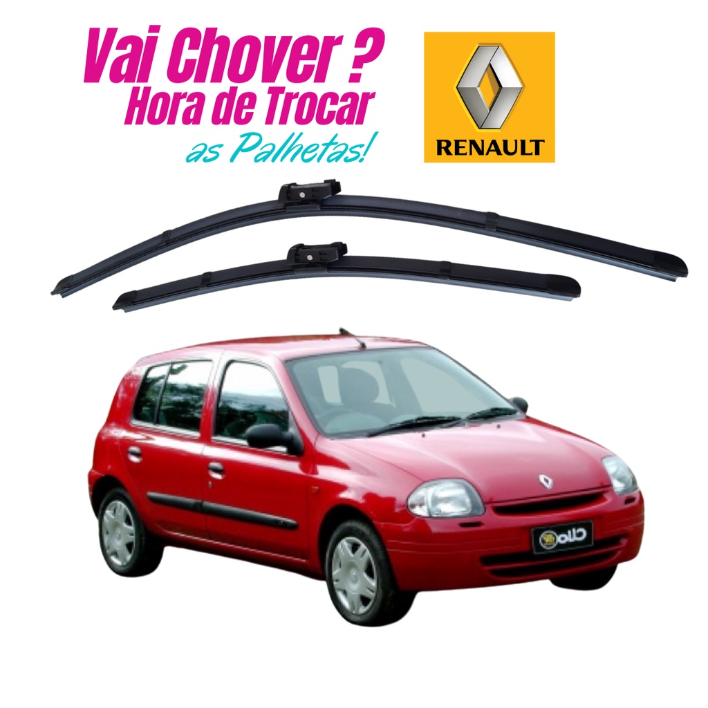 Par Palheta Limpador Renault Clio 1999 2000 2001 2002 2003 2004 2005 Parabrisa PROMOÇÃO SHOPEE