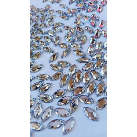 Chaton navete prata espelhado brilhante 15x7mm pacote a escolher