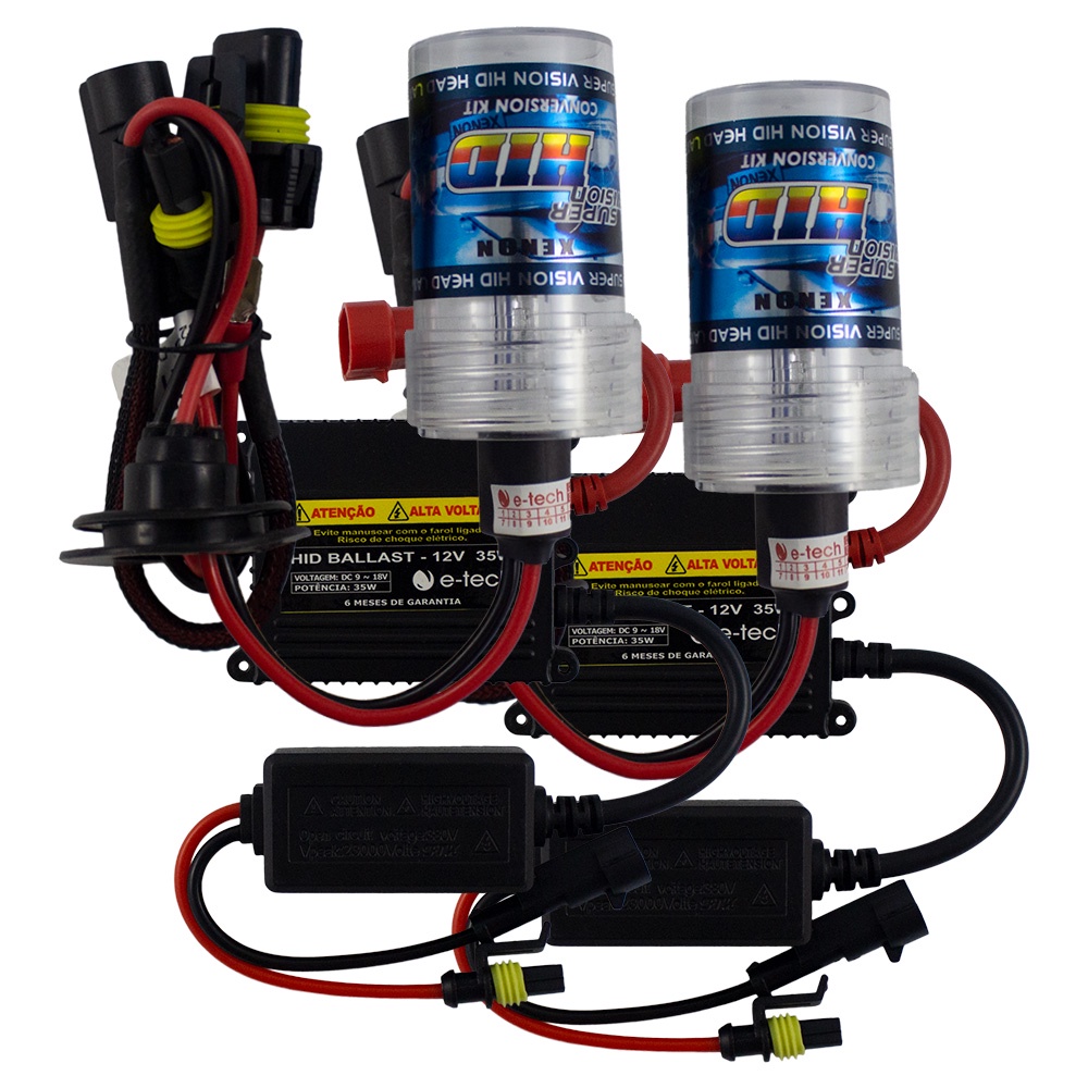 Kit Lampada Xenon H1 H11 H16 H27 H3 H7 HB3 HB4 8000k 2550 Lumens 12v 35w E-tech Farol Baixo em Oferta na Shopee