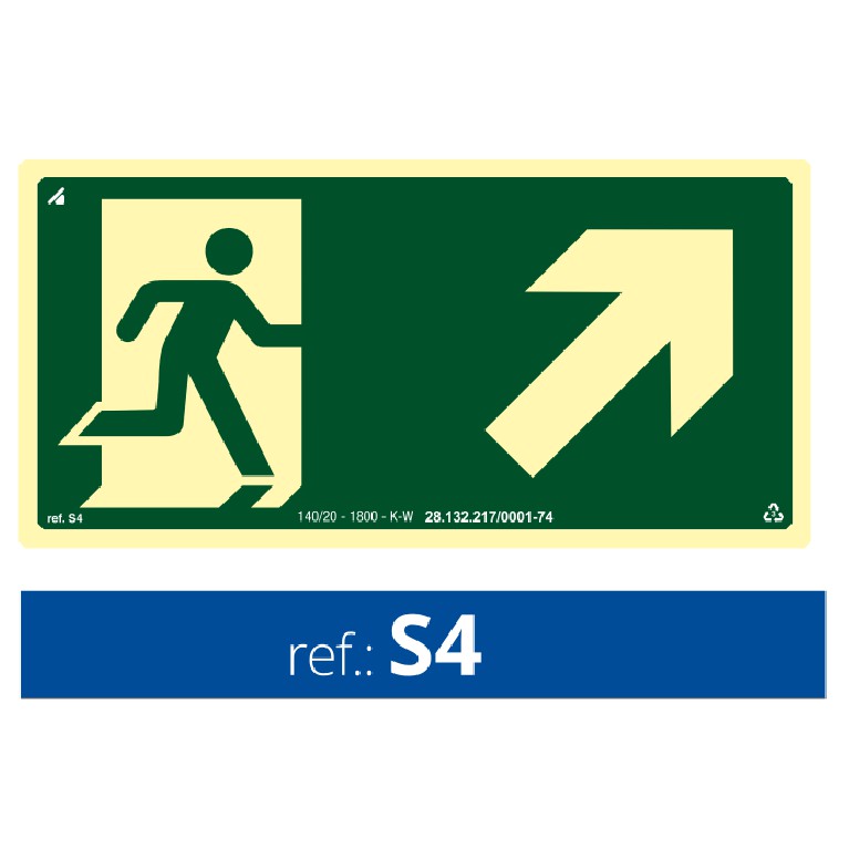 Placa Fotoluminescente - S4 - Sinalização de Emergencia - Sinalização Bombeiro - Rota de Fuga -   Extintor