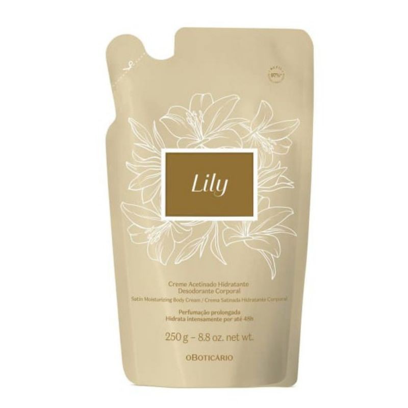 Lily Refil Creme Acetinado Hidratante Desodorante Corporal 250 G ...