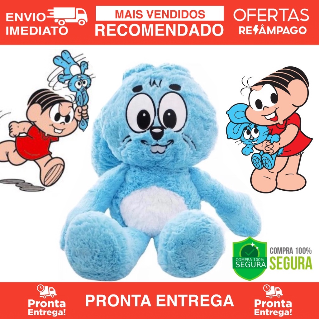 Coelho De Pelúcia Sansão Turma Da Monica Grandão 50 Cm Envio Imediato em Oferta na Shopee