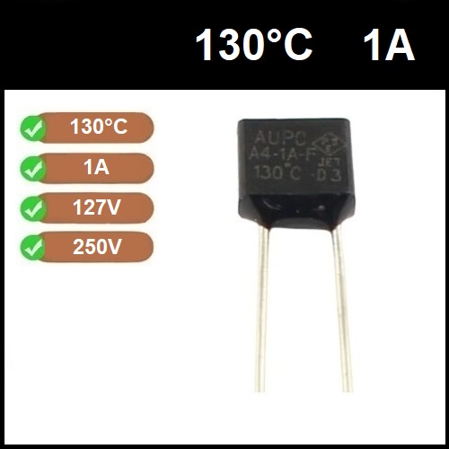 1 Fusível Térmico 1A 130 Graus 130C 130°C 250V
