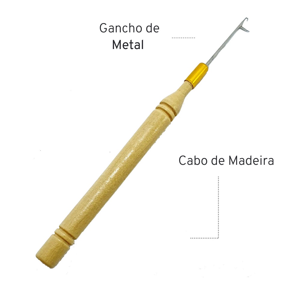 Agulha Madeira para Acabamento e Alongamento Mega Hair, Fibras — imagem 2 de 2