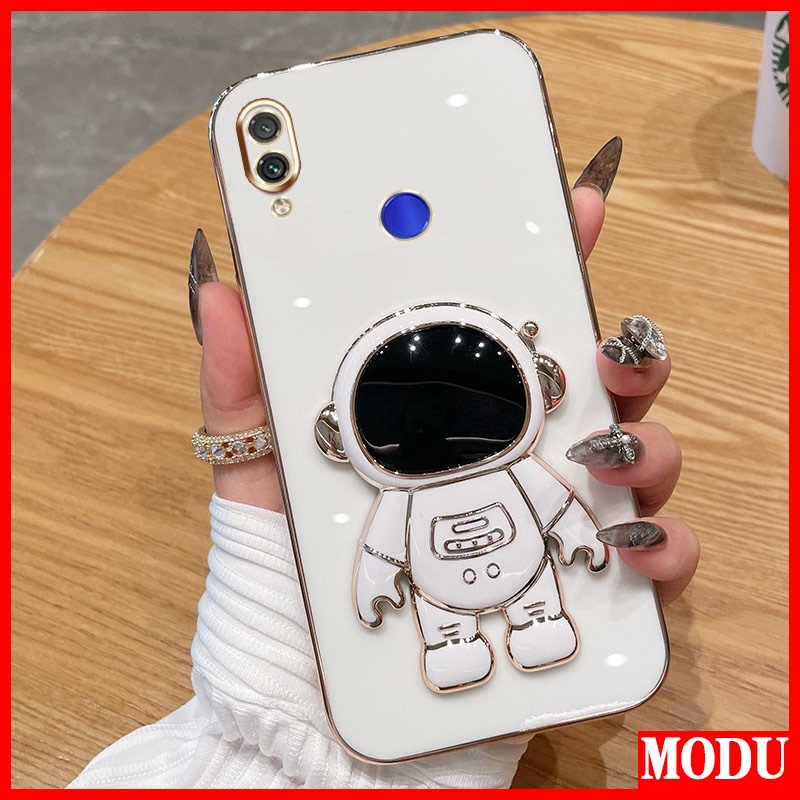 MODU Capa De Luxo Galvanizada Capinha De Celular Para Xiaomi Redmi Note 7 Pro Macaron Cor Com Suporte De Astronauta De Alta Qualidade