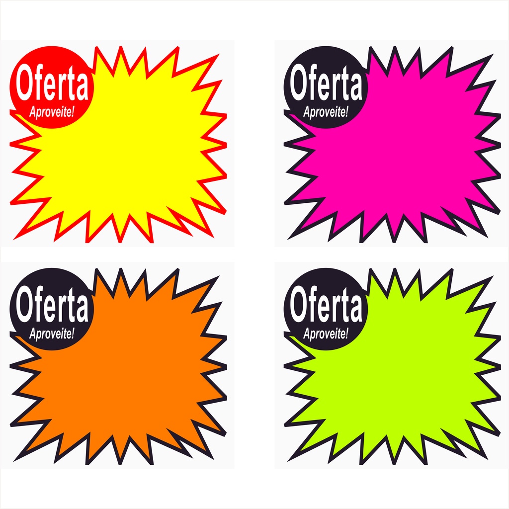 Kit 24 Cartaz Reutilizável, Oferta Splash Promoção, 13,0 x 11,5 cm, Ref 18-of