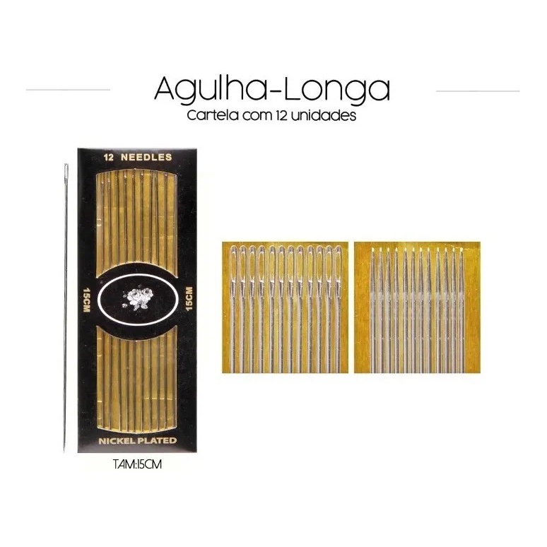 Agulha Mão Longa 15,0 cm - 12un