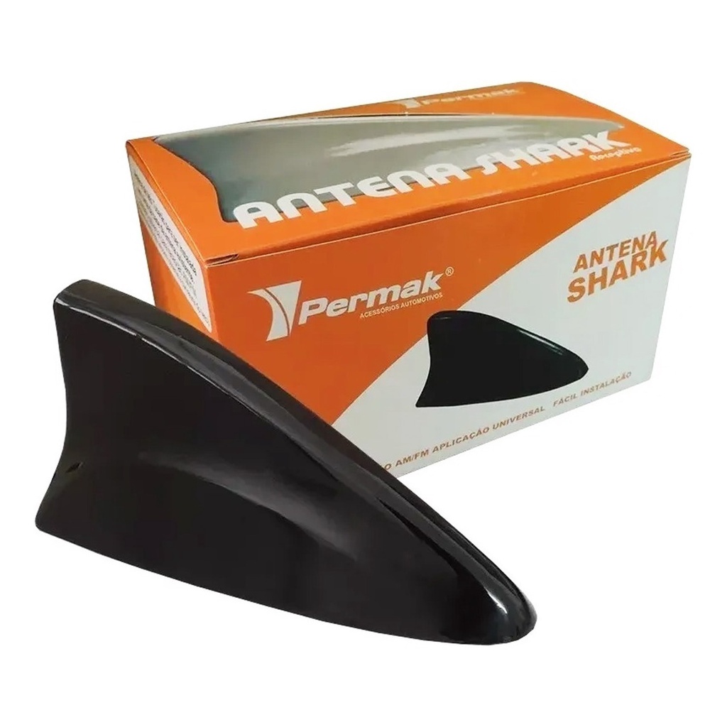 Antena Decorativa Tubarão Shark - Preta (100/M)