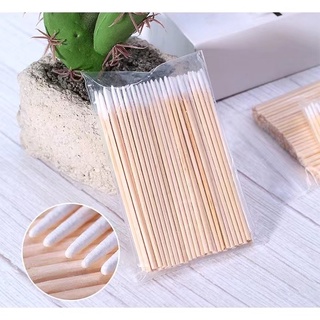 Kit 100 Palitos c/ Algodao Limpeza Henna Unha Cilios
