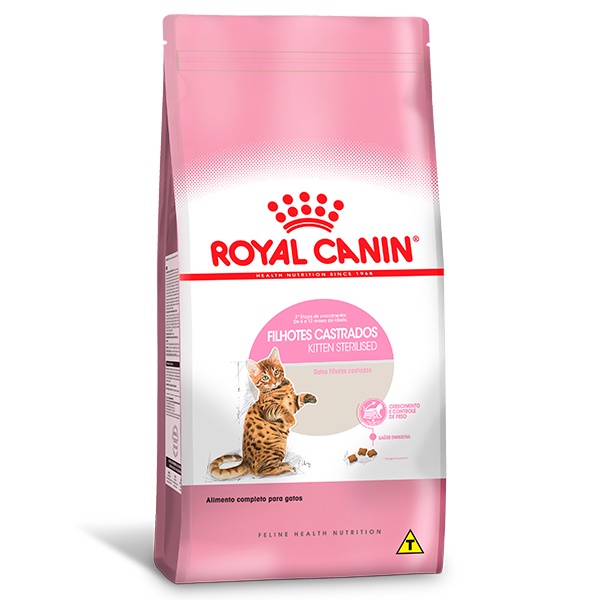 Ração Royal Canin Feline Kitten Sterilised para Gatos Filhotes Castrados - 4Kg - Pets